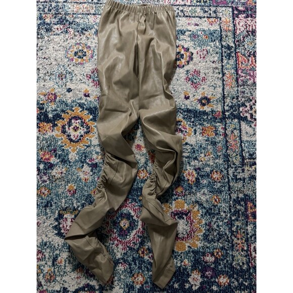 Planet by Lauren G Tan Scrunch Leggings One Size - Picture 1 of 8